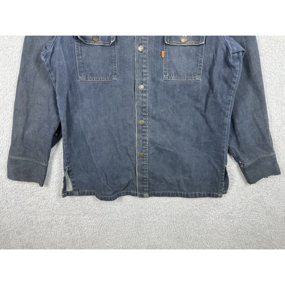 Levis Orange Tab Shirt Shacket Denim‎ Jacket Workwear Epaulettes 70676-7618 M-L - Picture 4 of 12